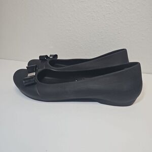 Crocs Gianna Bow Flats Womens 10 Black Round Toe Slip on Comfort Ballet Shoes